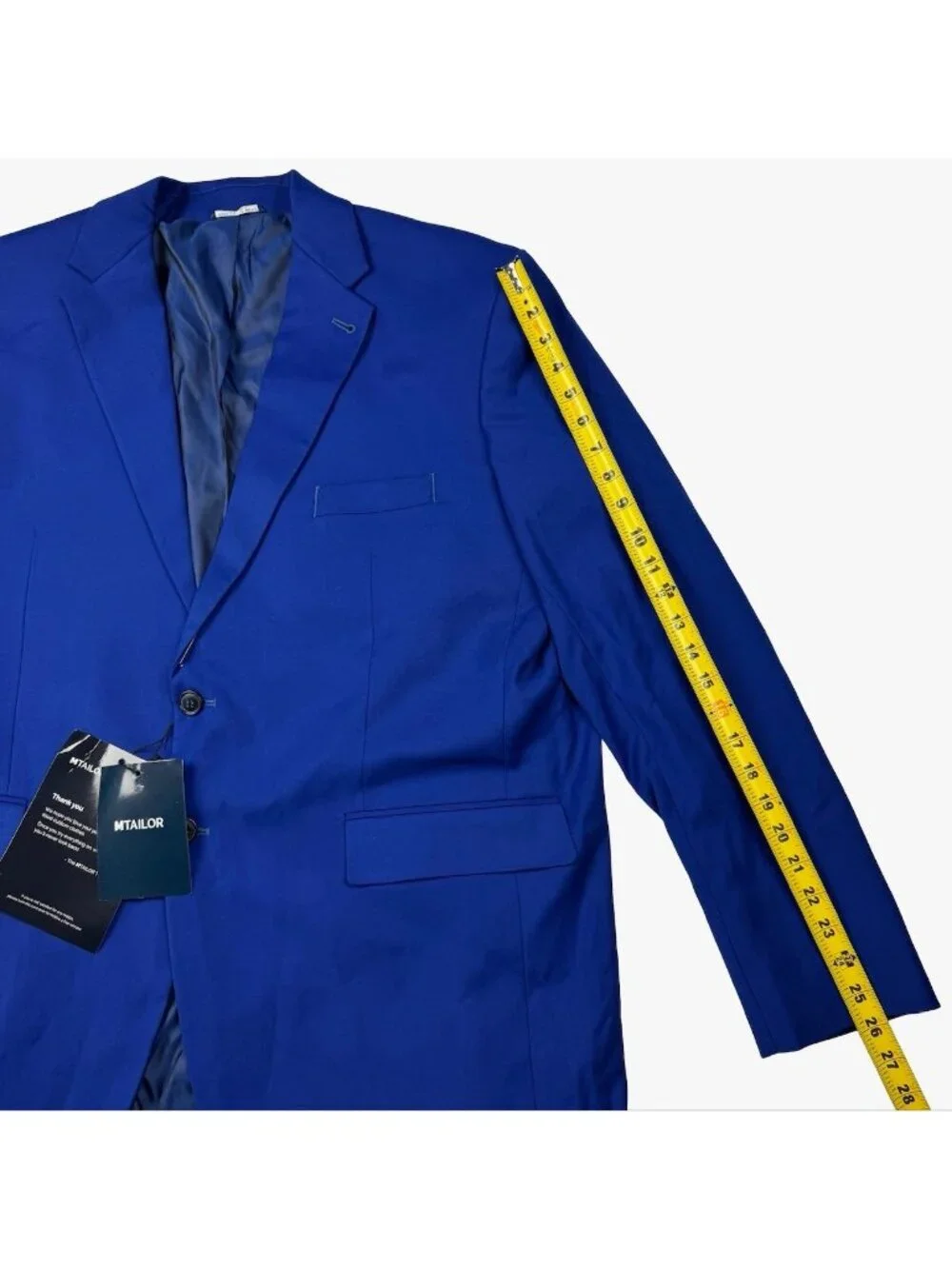 NEW MTailor Men's Bespoke Custom Polyester Blend 2-Button Blazer Blue • 52R